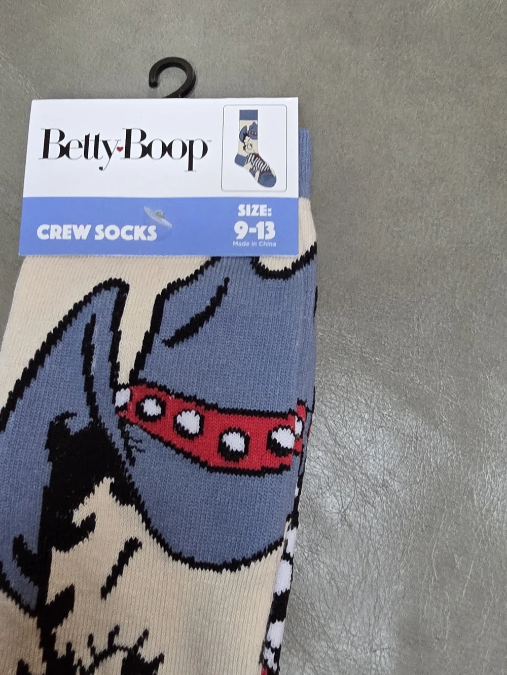 Betty Boop Cream, Blue and Red Crew Socks